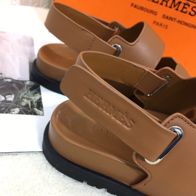 Hermès Chocolate Brown Slip-On Sneakers - Back View