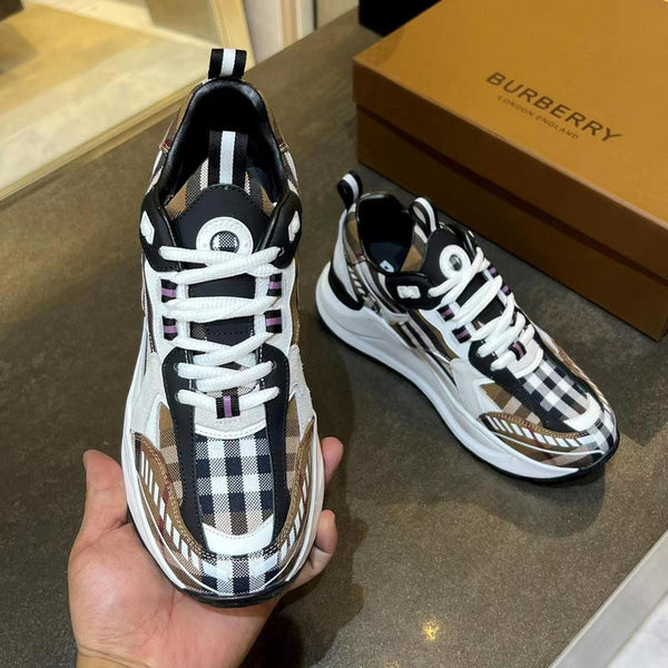 Burberry Burgundy Slip-On Sneakers - Angled View