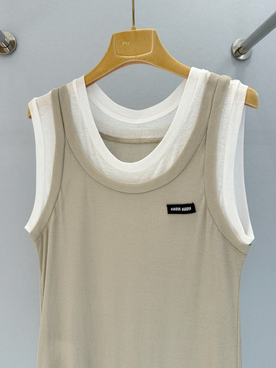 Tops- Miu M Tank Top Premium Designer Casual Top