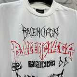 Close-up of Balenciaga t-shirt craftsmanship