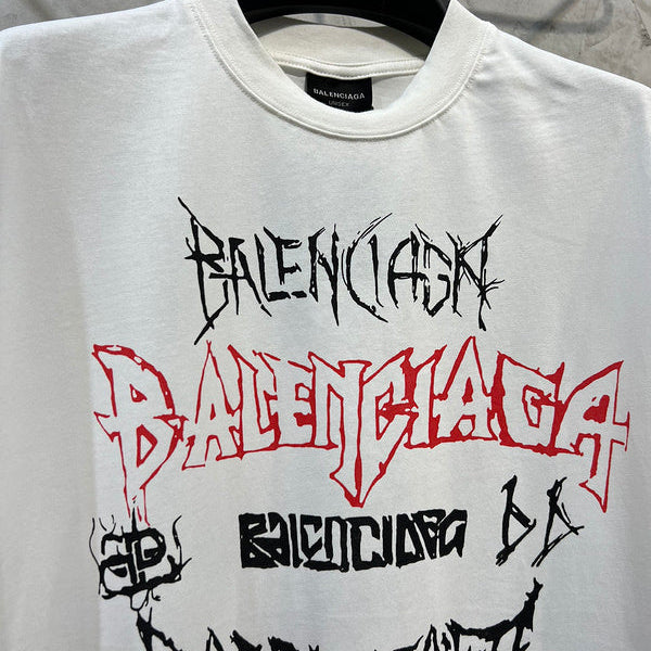 Close-up of Balenciaga t-shirt craftsmanship