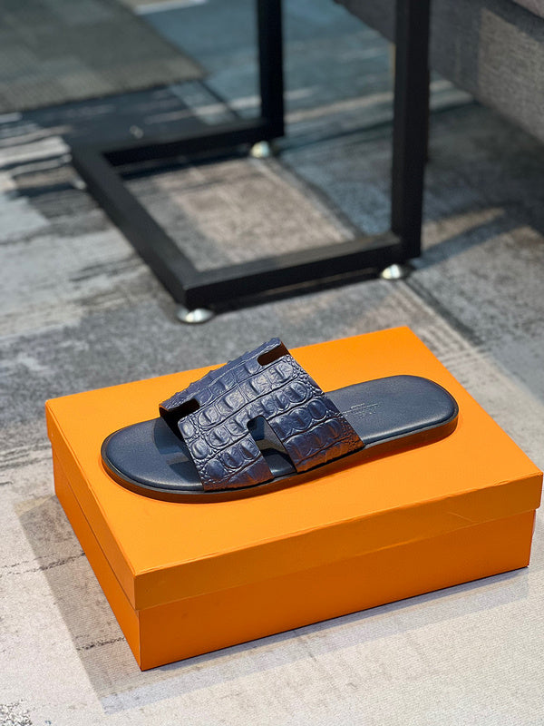 Hermès Grey Classic Ballet Flats - Front View