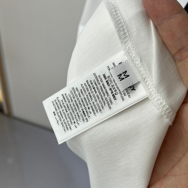 Close-up of Burberry t-shirt craftsmanship