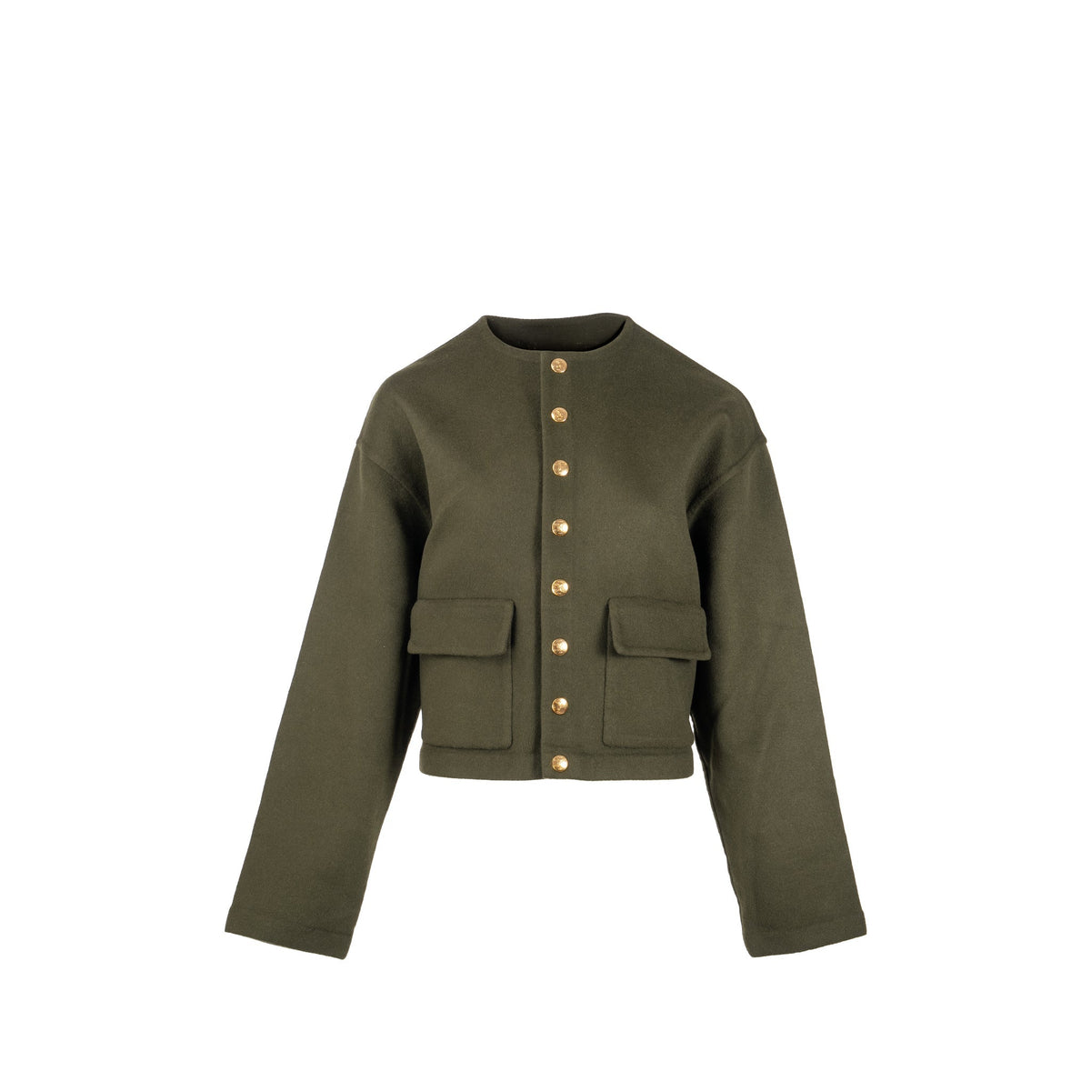 Celine Jackets? CELINE Size 34 Cashmere Jacket With Gold Button Kahki Luxury Designer Outerwear Jacket