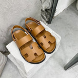 Hermès Camel Ankle Strap Heels - Sole Detail View