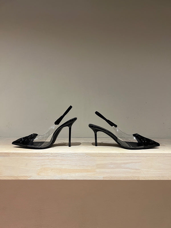 Close-up of Saint Laurent shoes craftsmanship
