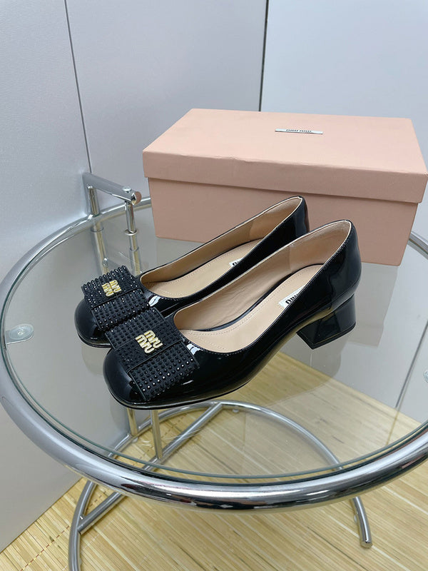 Close-up of Miu Miu shoes craftsmanship