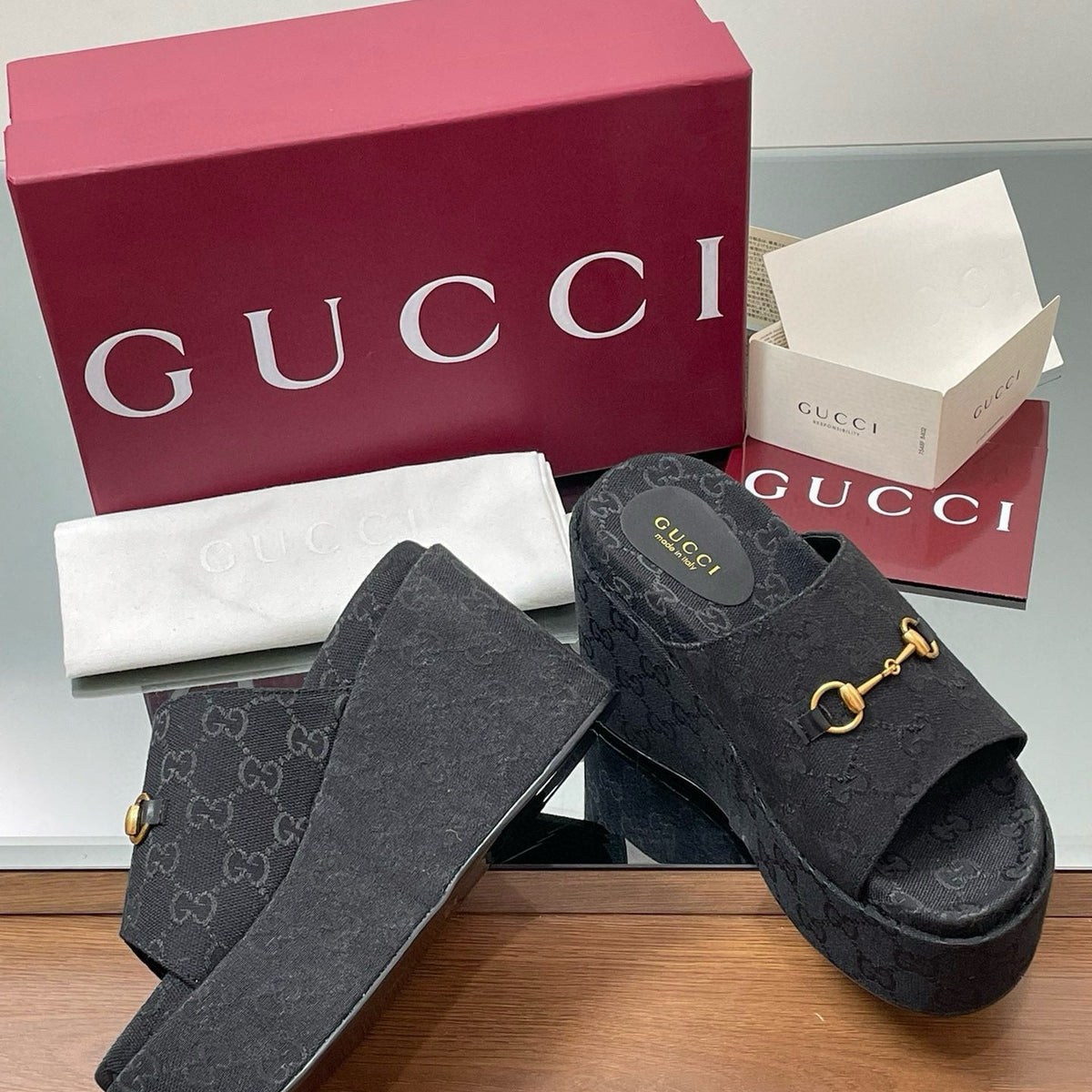 Gucci Shoes- Gucci Wedge Sandals Luxury Lifestyle Designer Footwear