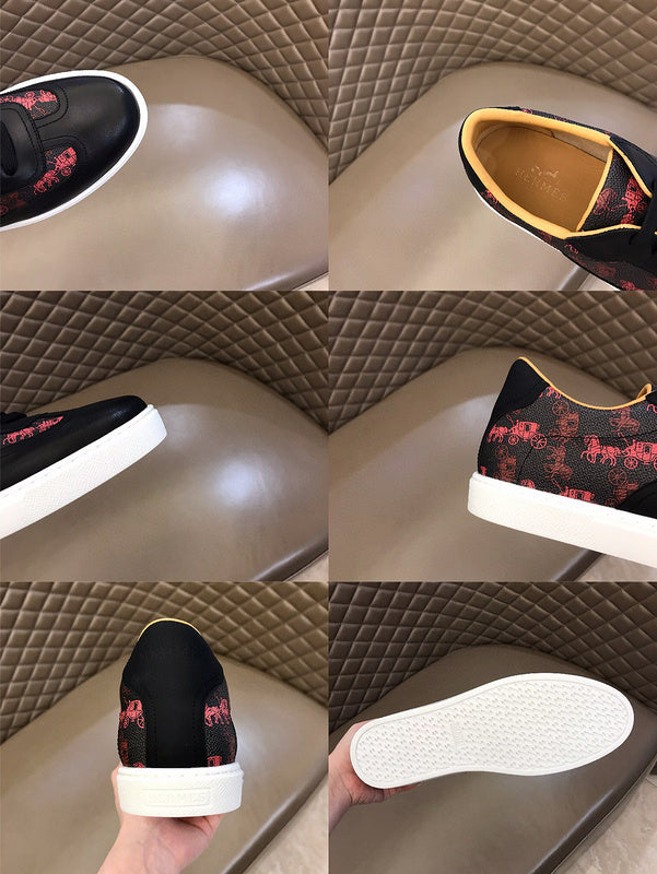 Hermès Red Pointed-Toe Flats - Side Profile View