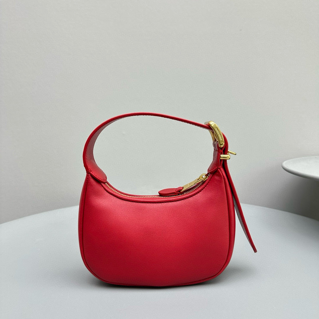 Bags- Miu M Leather Hobo Bag Luxury Designer Leather Handbag