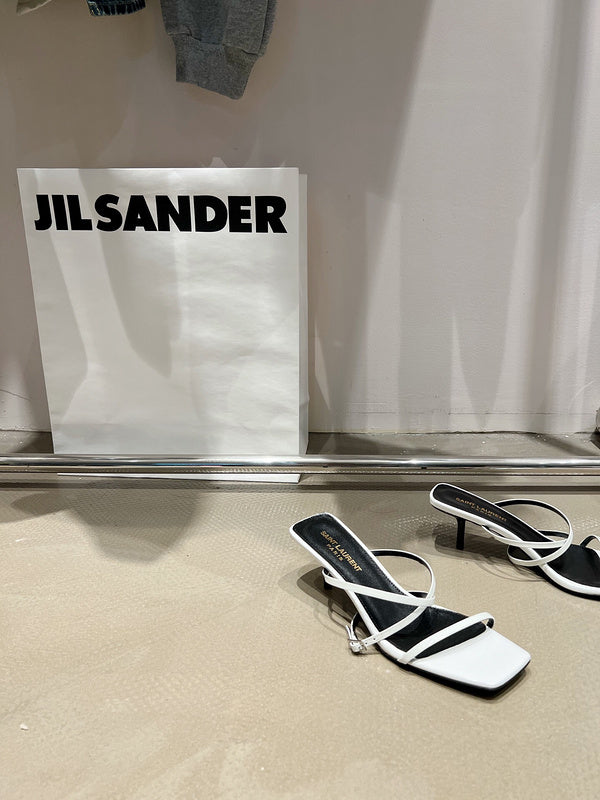 Close-up of Saint Laurent shoes craftsmanship