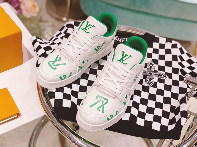Louis Vuitton Camel Slip-On Sneakers - Angled View