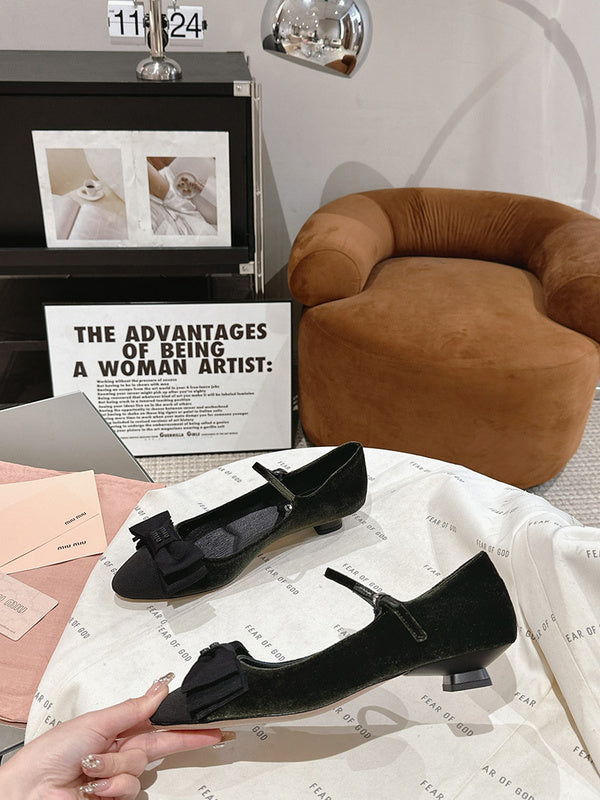 Close-up of Miu Miu shoes craftsmanship