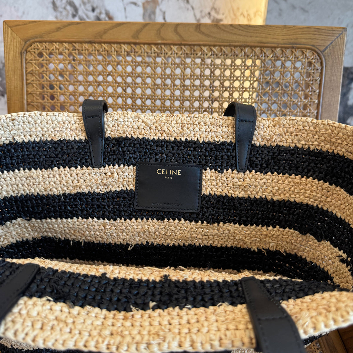 Bags- Cel Striped Couffin Panier Bag Premium Designer Shoulder Bag