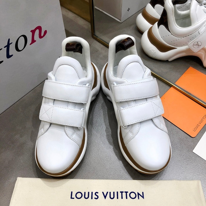 Louis Vuitton Beige Knee-High Boots - Side Profile View