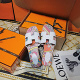 Hermès Nude Flat Thong Sandals - Close-Up Texture View