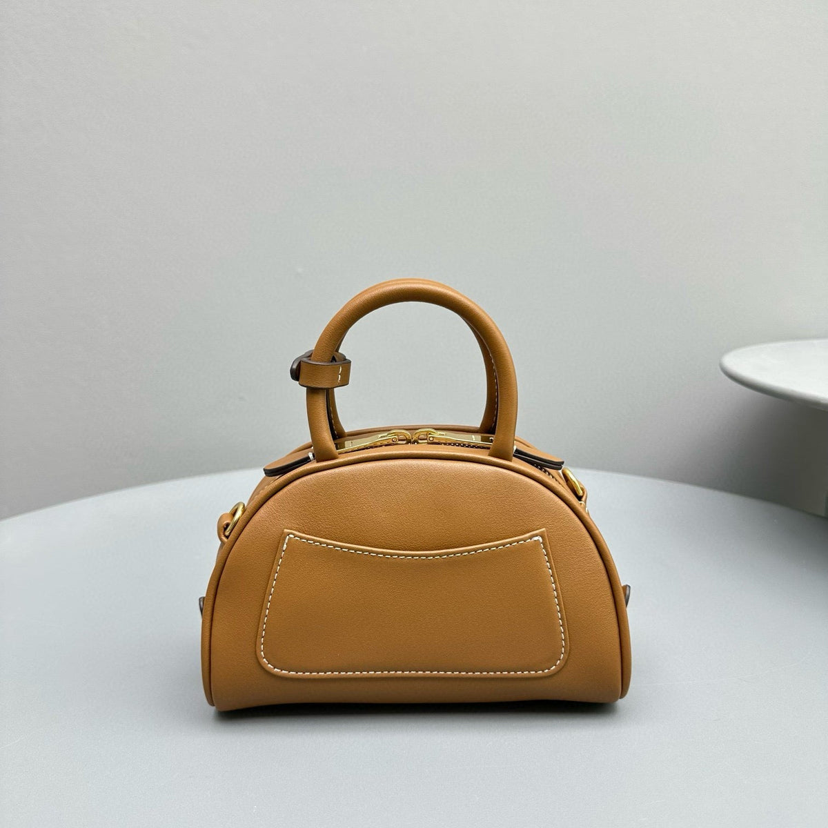 Bags- Miu M Leather Top Handle Bag Luxury Designer Leather Handbag