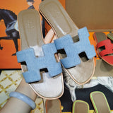 Hermes sandals Style 031 - front view, premium designer craftsmanship