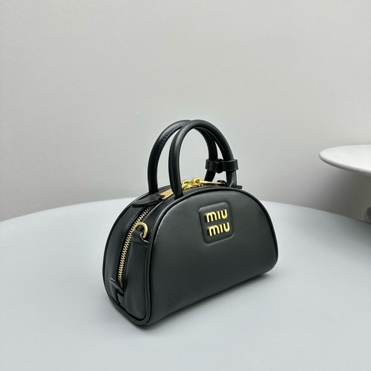 Bags- Miu M Leather Top Handle Bag Luxury Designer Leather Handbag