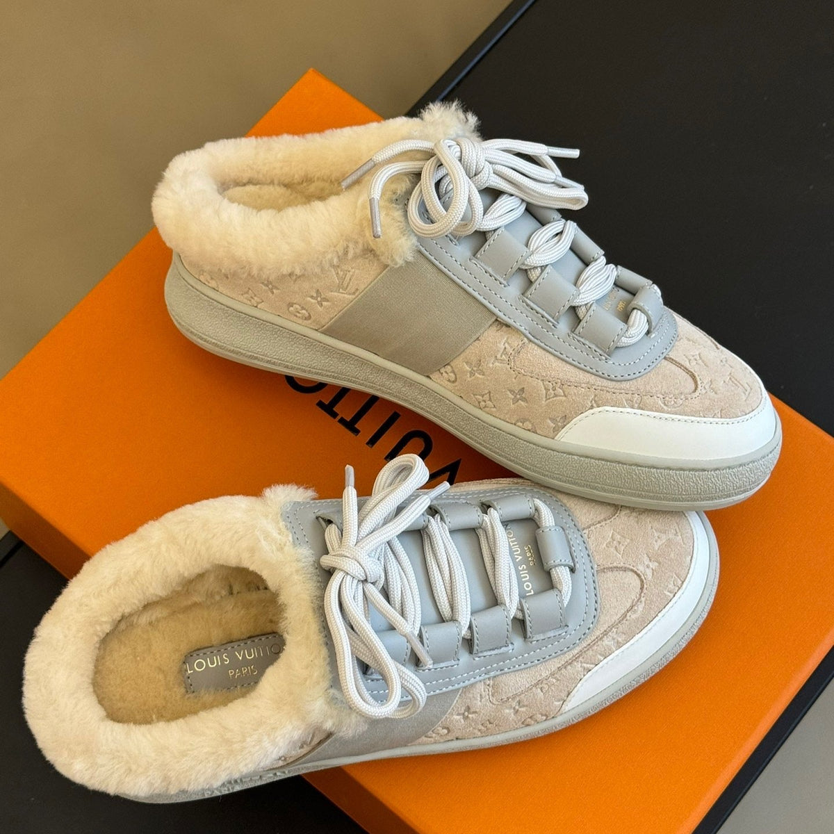 Louis Vuitton Shoes- Louis Vuitton Lou Open Back Sneakers Premium Designer Casual Shoes