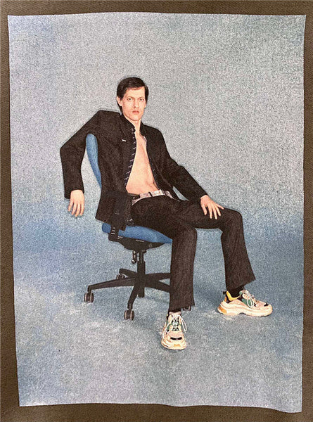 Close-up of Balenciaga designer clothing craftsmanship