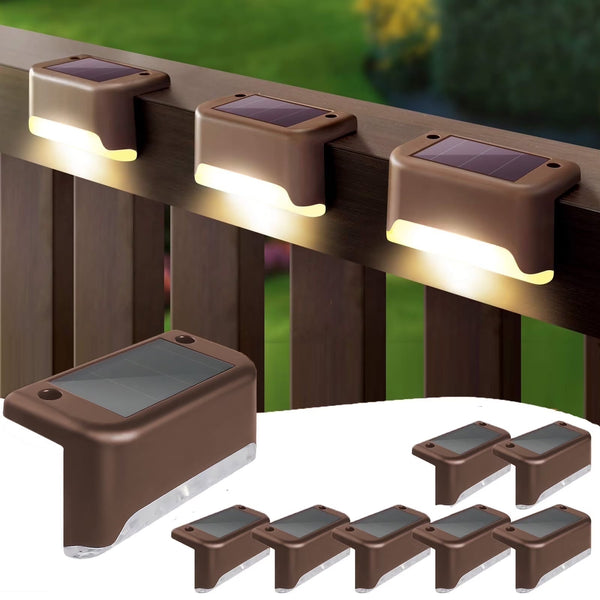 8PCS Outdoor Solar Deck Lights, Waterproof Solar Step Lights