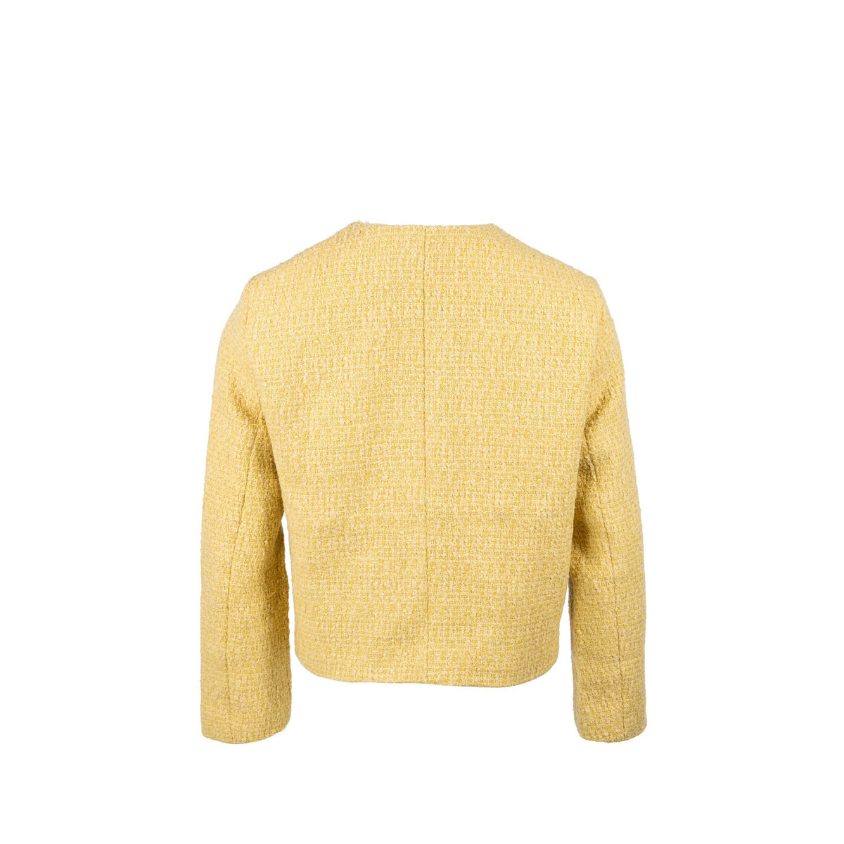 Celine Jackets? Celine Size 38 boucle chasseur tweed jacket wool cotton yellow Luxury Designer Outerwear Jacket
