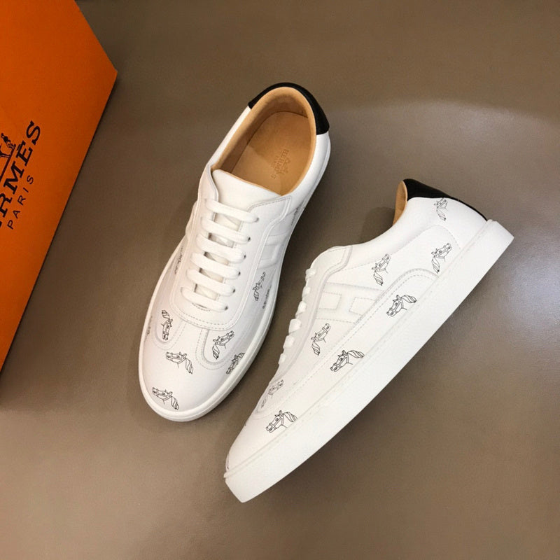 Hermès Chocolate Brown Slip-On Sneakers - Side Profile View
