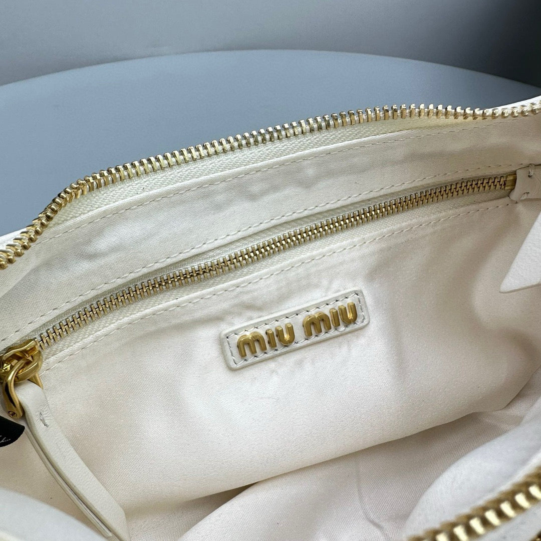 Bags- Miu M Pocket Nappa Leather Bag Premium Designer Shoulder Bag
