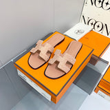 Hermès Beige Slide Sandals - Sole Detail View