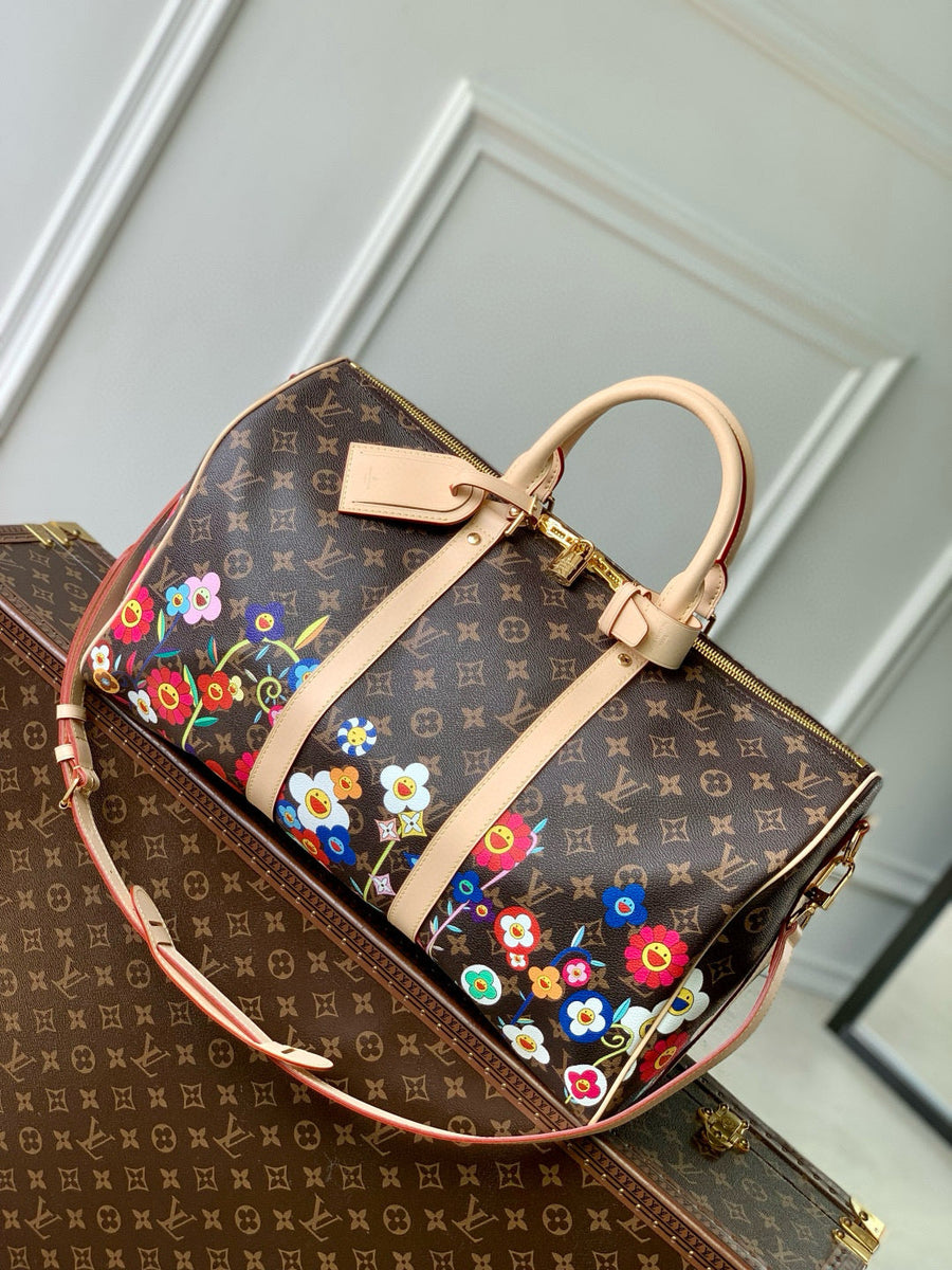 Louis Vuitton Bags- Louis Vuitton Lou x Murakami Keepall 45 Bag Luxury Designer Leather Handbag