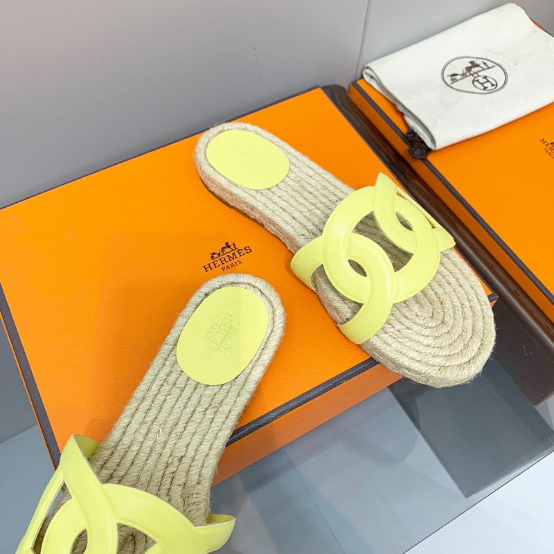 Hermès Grey Crisscross Strap Sandals - Lifestyle Styling Shot