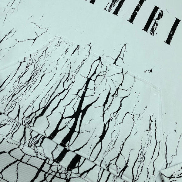 Close-up of Amiri hoodie craftsmanship