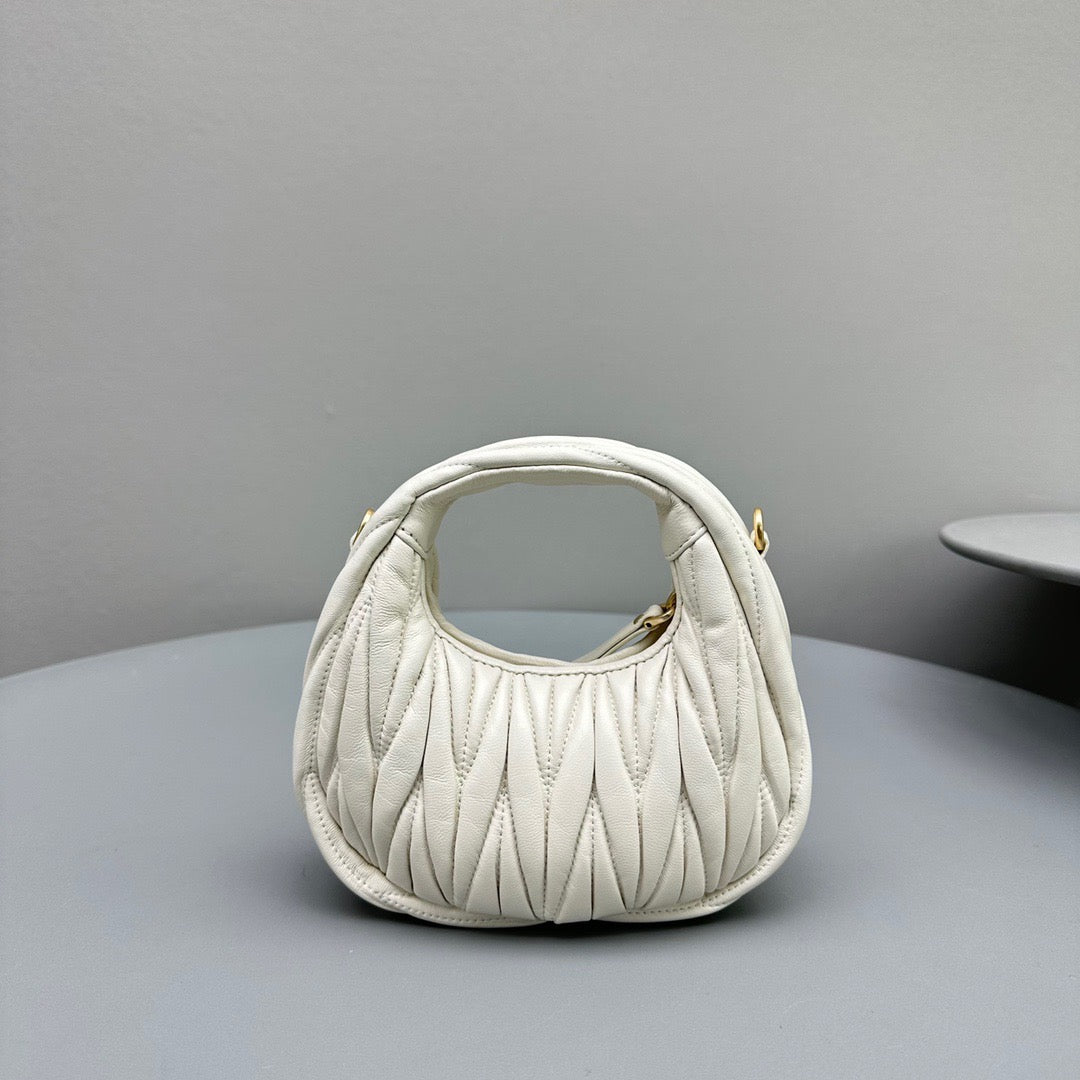 Bags- Miu M Wander Mini Hobo Bag Elegant Everyday Designer Handbag