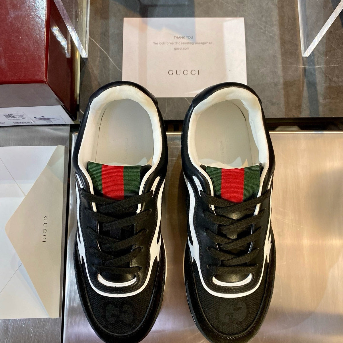 Gucci Shoes- Gucci Re Web Sneakers Premium Designer Casual Shoes