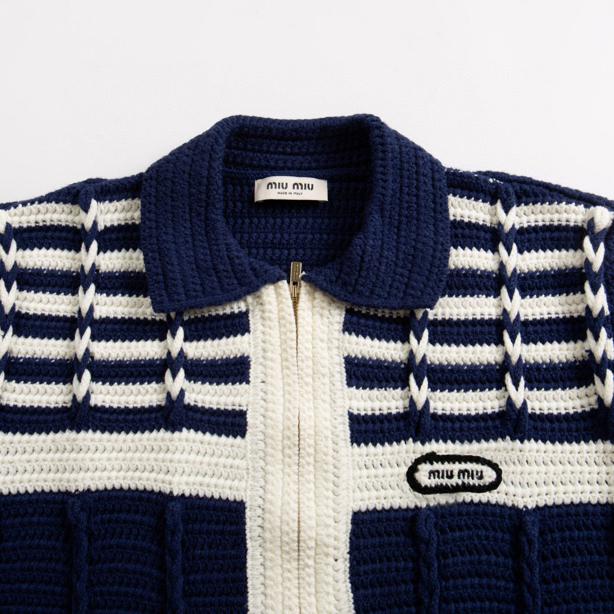 Sweaters- Miu M Zip Cardigan Premium Casual Designer Knitwear