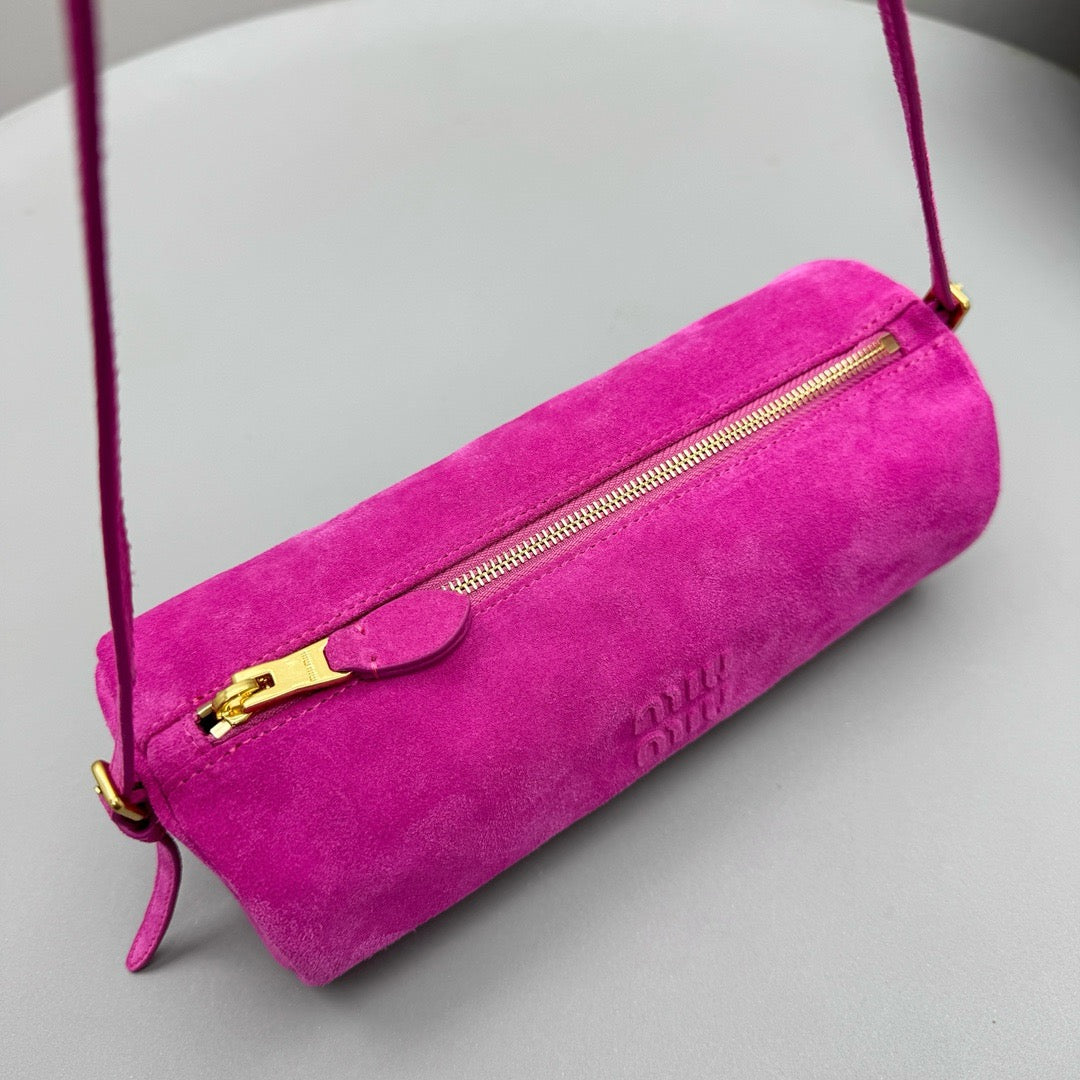 Bags- Miu M Suede Pouch Elegant Everyday Designer Handbag
