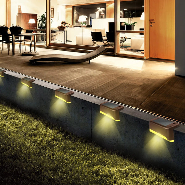 8PCS Outdoor Solar Deck Lights, Waterproof Solar Step Lights