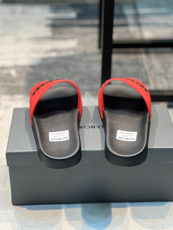 Balenciaga Burgundy Ankle Strap Sandals - Back View