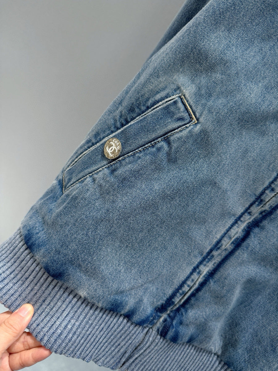 Chanel Denim Jacket detail shot – authentic designer craftsmanship