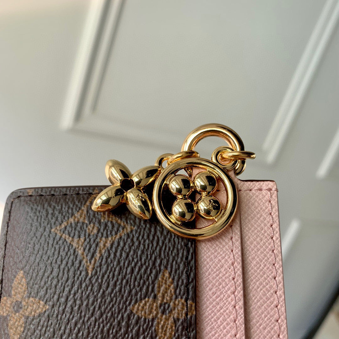 Louis Vuitton Wallets- Louis Vuitton Lou Charms Card Holder Elegant Everyday Leather Wallet