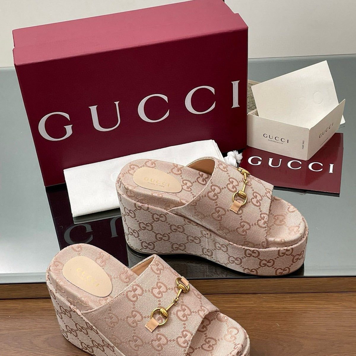 Gucci Shoes- Gucci Wedge Sandals Comfortable Everyday Designer Shoes