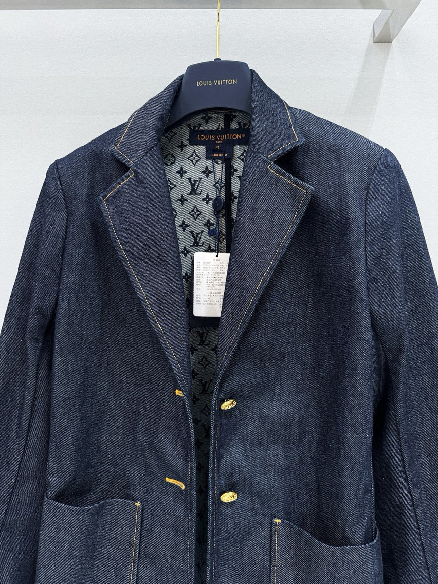 Louis Vuitton Jackets- Louis Vuitton Lou Denim Blazer Stylish Everyday Designer Outerwear