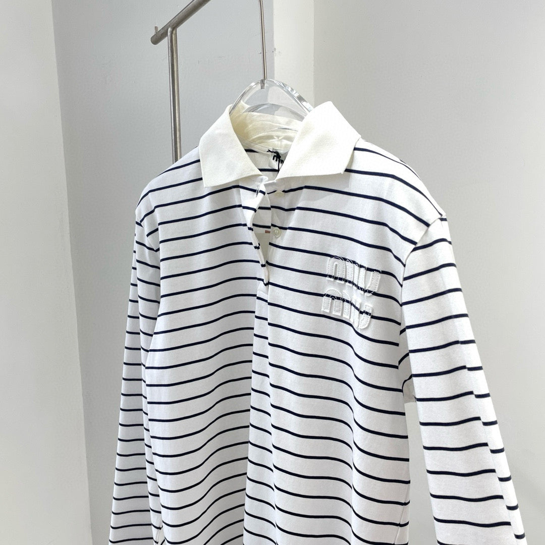 Tops- Miu M Shirt Elegant Everyday Designer Top
