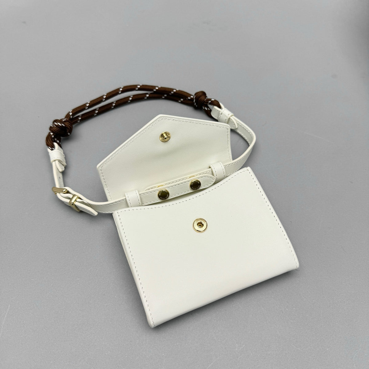 Wallets- Miu M Shoulder Strap Wallet Elegant Everyday Leather Wallet