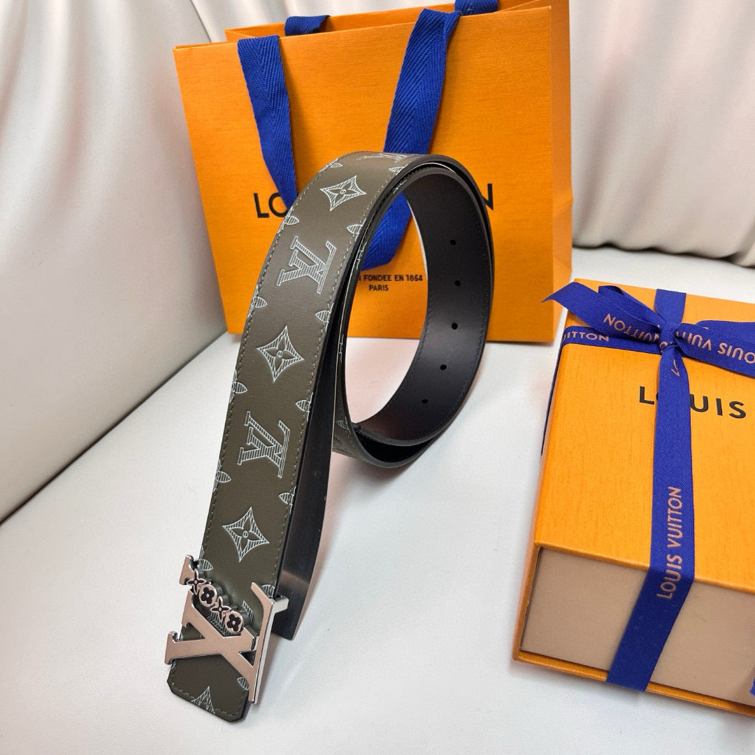 Louis Vuitton Belts- Louis Vuitton Lou Belt 4.0 Cm Premium Leather Designer Belt