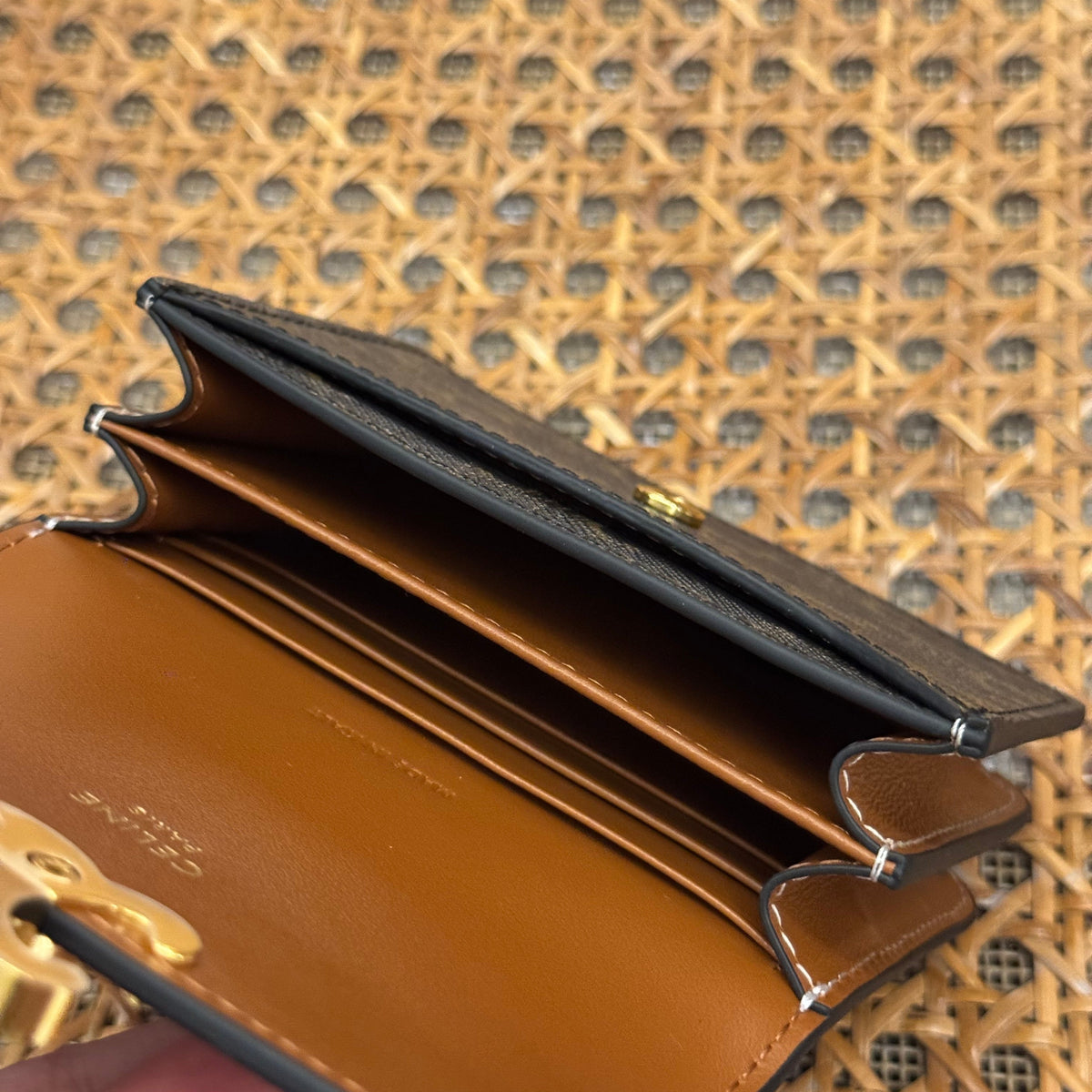 Wallets- Cel Business Card Holder Triomphe Compact Luxury Card Wallet