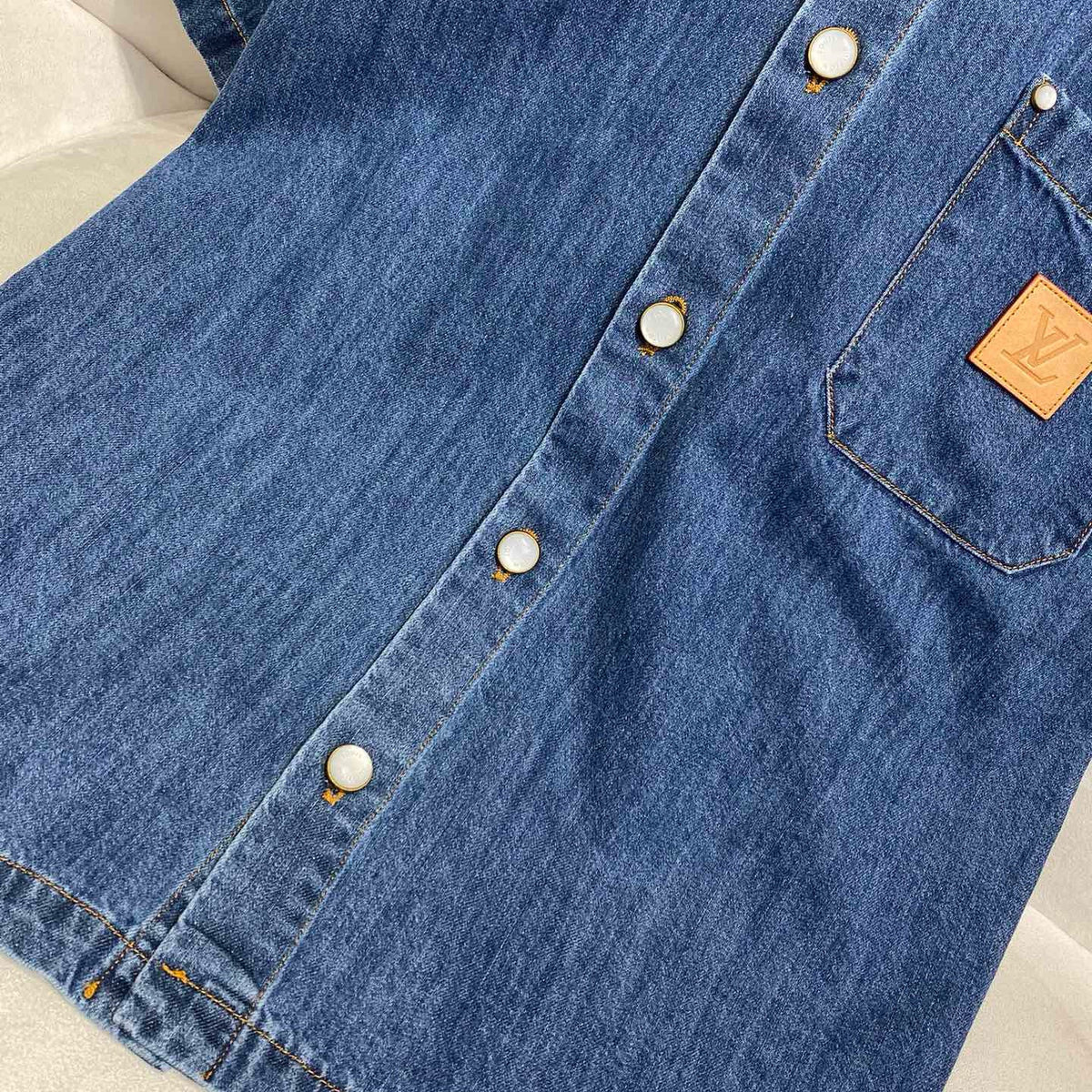 Louis Vuitton Tops- Louis Vuitton Lou Denim Shirt Elegant Everyday Designer Top