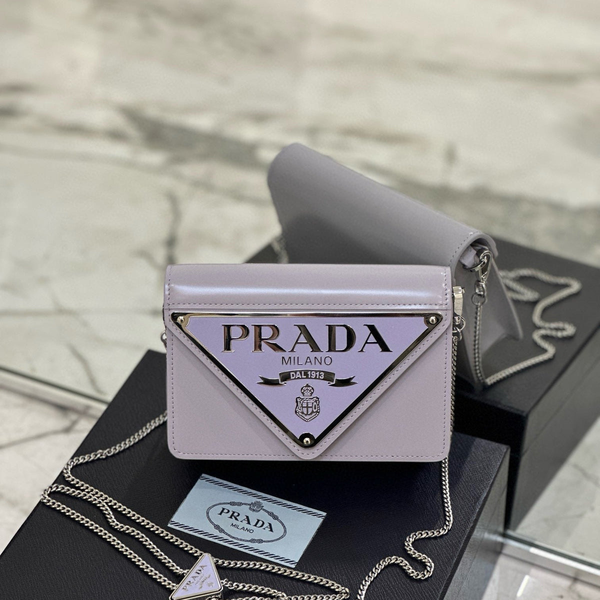 Bags- Pd Triangle Logo Buffed Shoulder Bag Elegant Everyday Designer Handbag