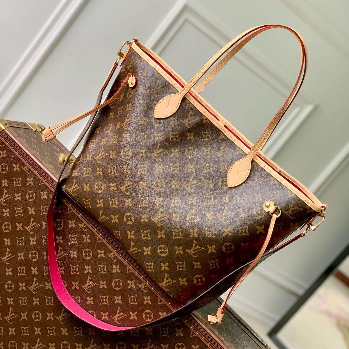 Louis Vuitton Bags- Louis Vuitton Lou Neverfull Inside Out Mm Tote Bag Elegant Everyday Designer Handbag